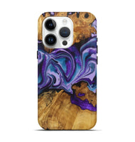 iPhone 15 Pro Wood Live Edge Phone Case - Johnny (Purple, 726682)