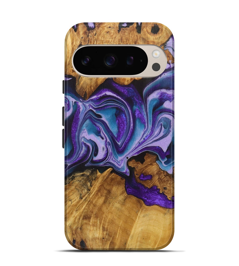 Pixel 9 Pro Wood Live Edge Phone Case - Johnny (Purple, 726682)