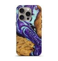 iPhone 16 Pro Wood Live Edge Phone Case - Katherine (Purple, 726683)