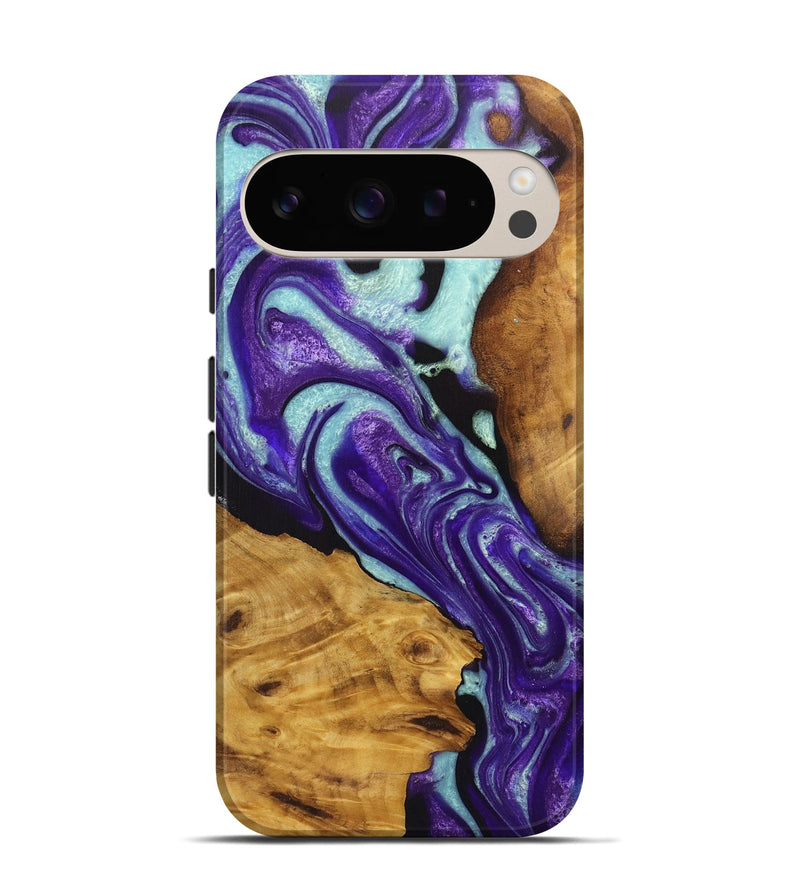 Pixel 9 Pro Wood Live Edge Phone Case - Katherine (Purple, 726683)