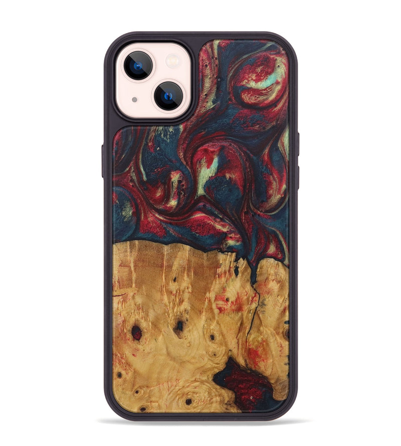 iPhone 14 Plus Wood Phone Case - Kate (Red, 726871)