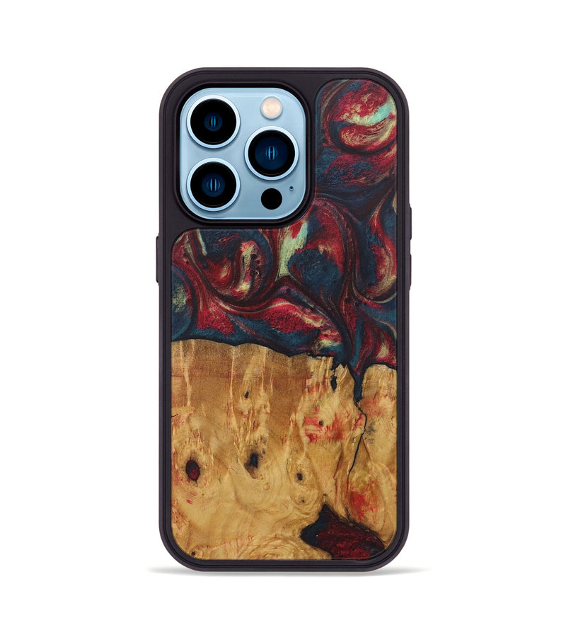 iPhone 14 Pro Wood Phone Case - Kate (Red, 726871)