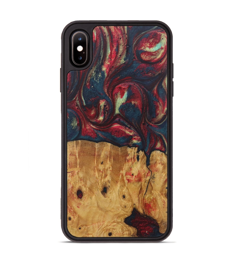 iPhone Xs Max Wood Phone Case - Kate (Red, 726871)