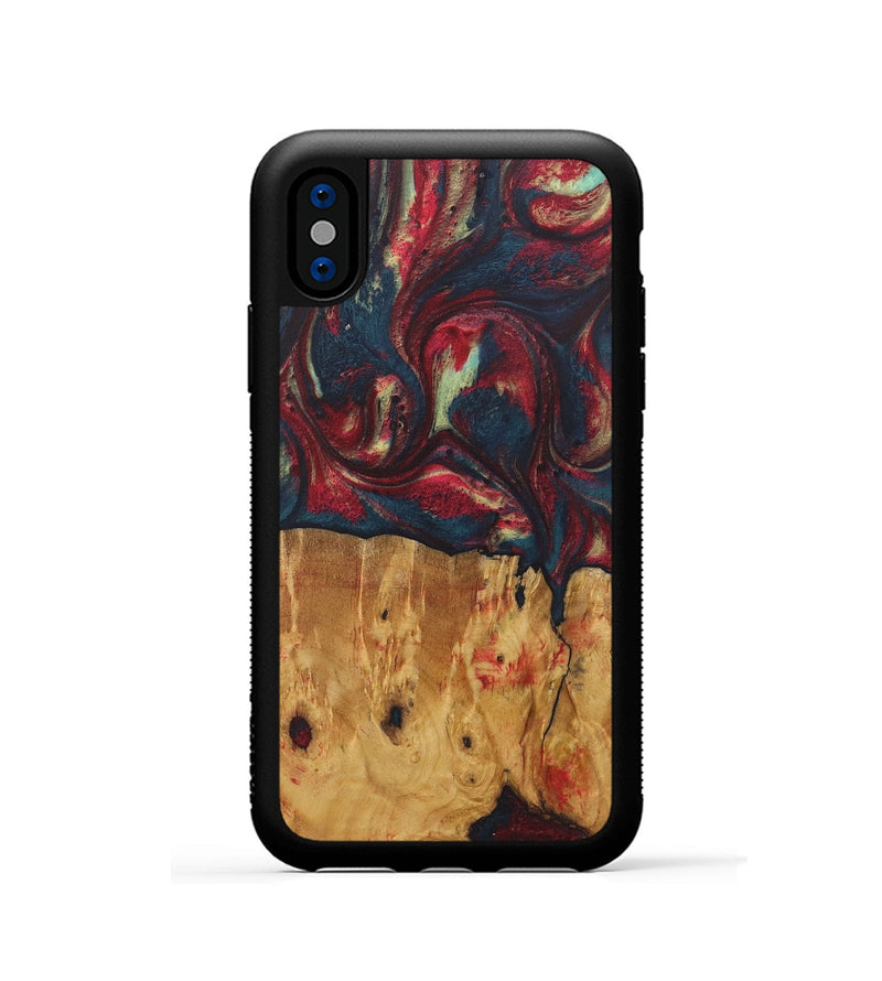 iPhone Xs Wood Phone Case - Kate (Red, 726871)