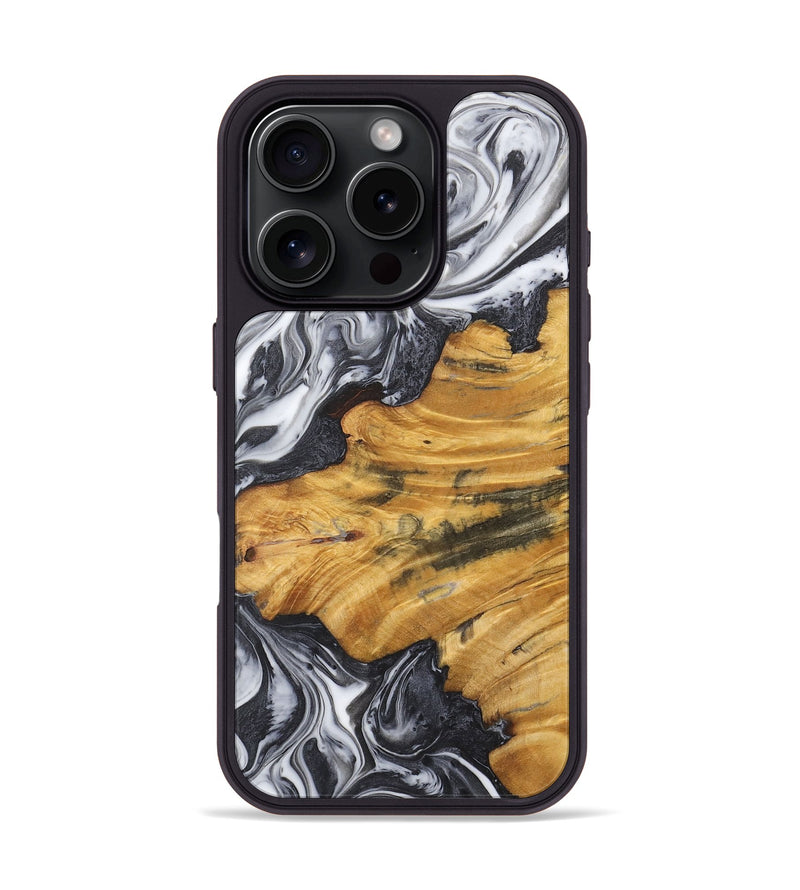 iPhone 16 Pro Wood Phone Case - Wilfredo (Black & White, 726975)