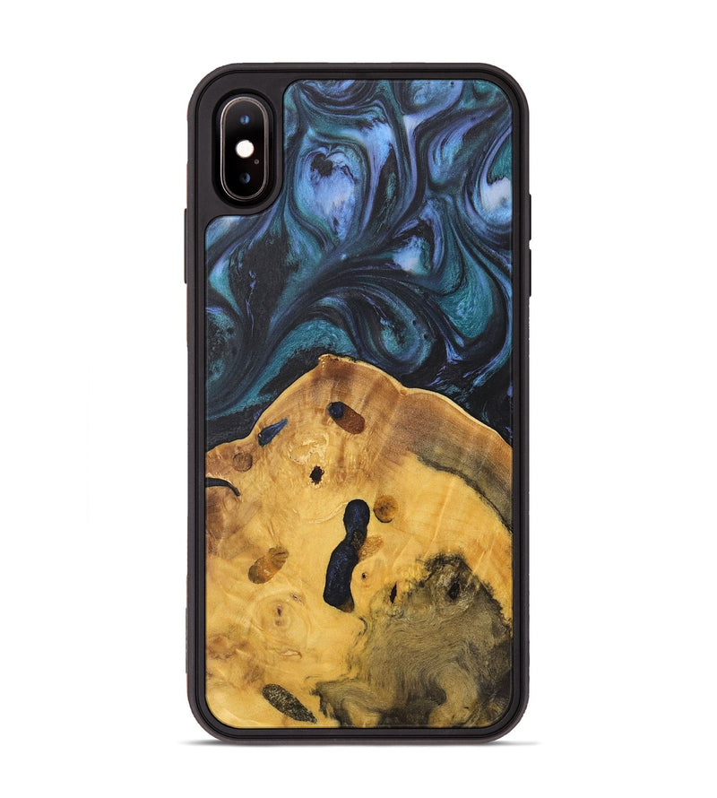 iPhone Xs Max Wood Phone Case - Clarie (Blue, 727029)