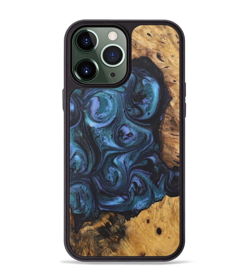 iPhone 13 Pro Max Wood Phone Case - Micaela (Blue, 727039)