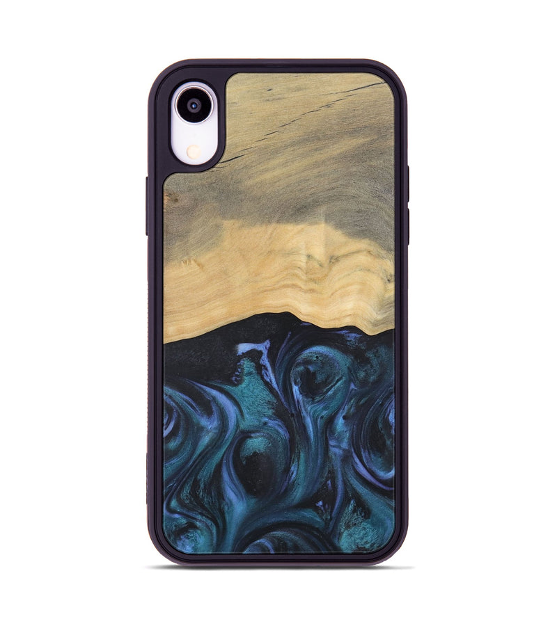 iPhone Xr Wood Phone Case - Gunfer (Blue, 727042)