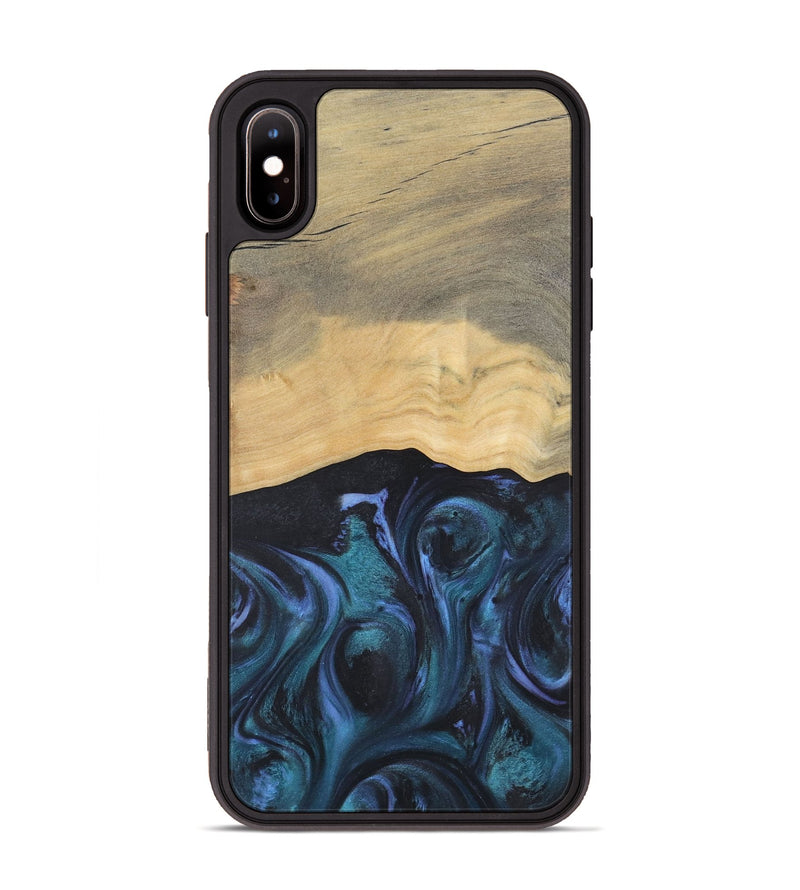 iPhone Xs Max Wood Phone Case - Gunfer (Blue, 727042)