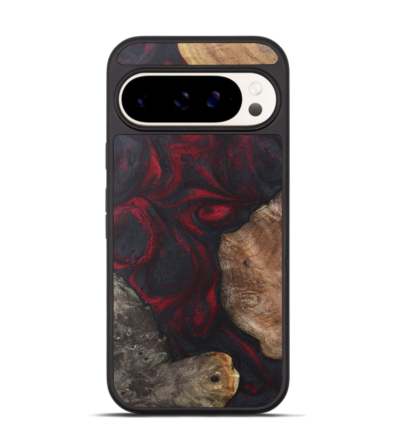 Pixel 9 Wood Phone Case - Hoya (Red, 727066)