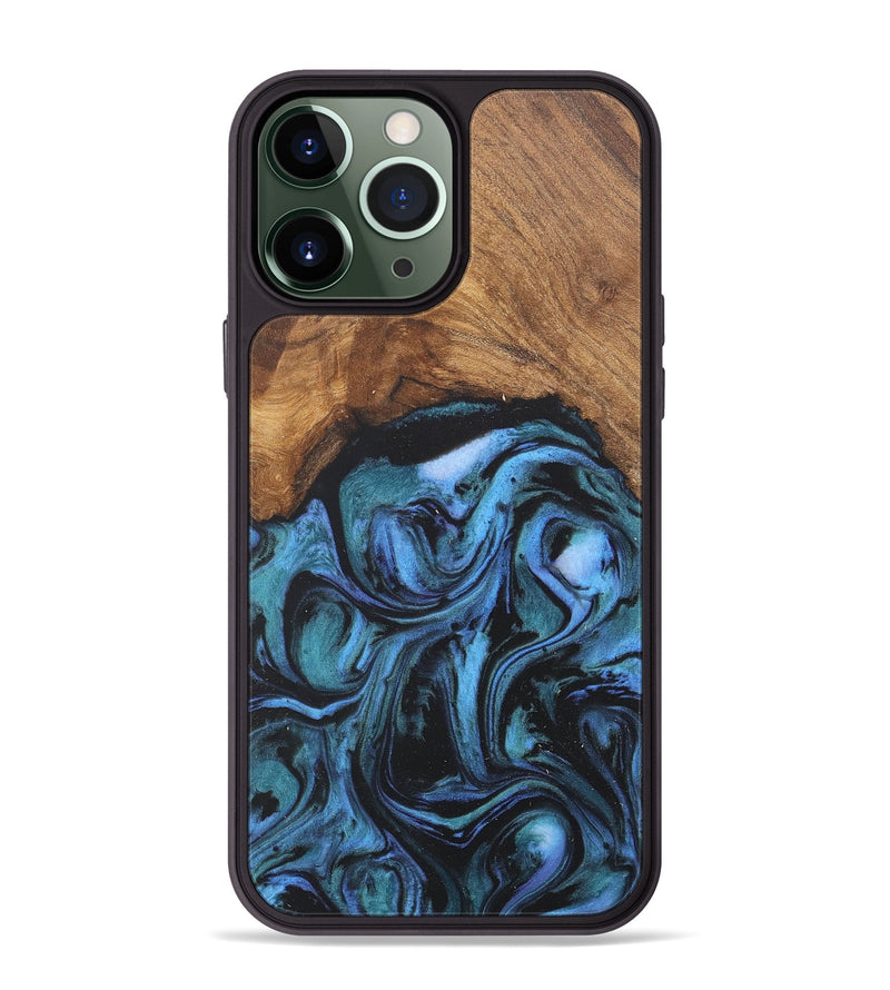 iPhone 13 Pro Max Wood Phone Case - Dinh (Blue, 727081)