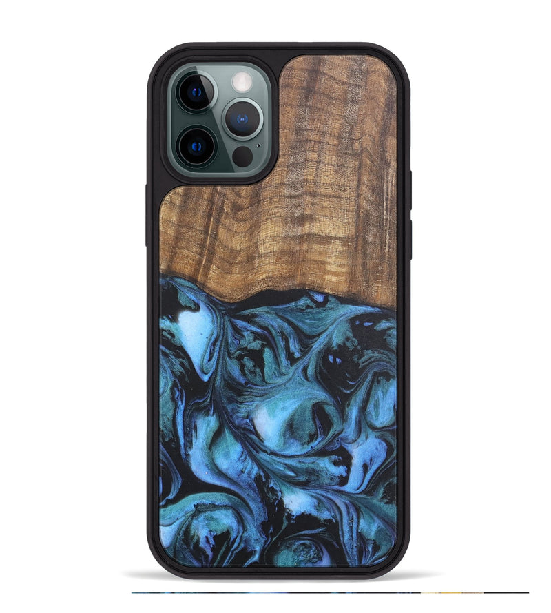 iPhone 12 Pro Max Wood Phone Case - Guillemette (Blue, 727091)