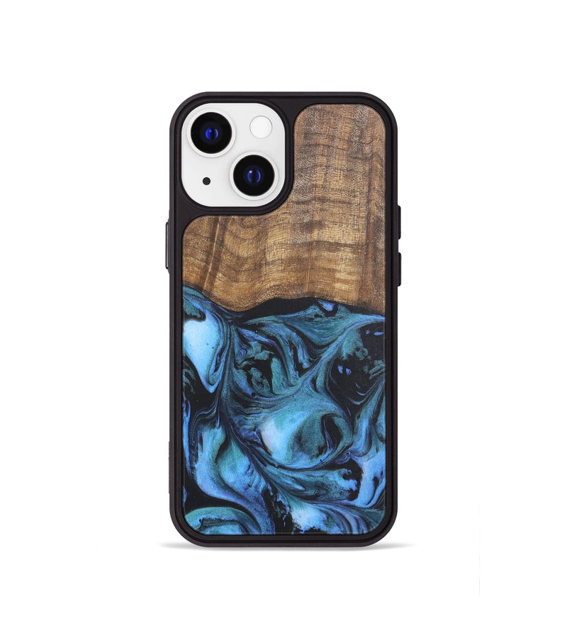 iPhone 13 mini Wood Phone Case - Guillemette (Blue, 727091)