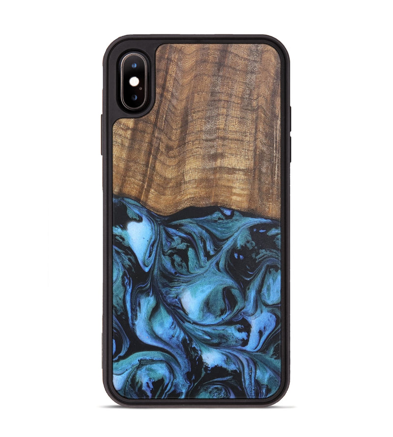 iPhone Xs Max Wood Phone Case - Guillemette (Blue, 727091)