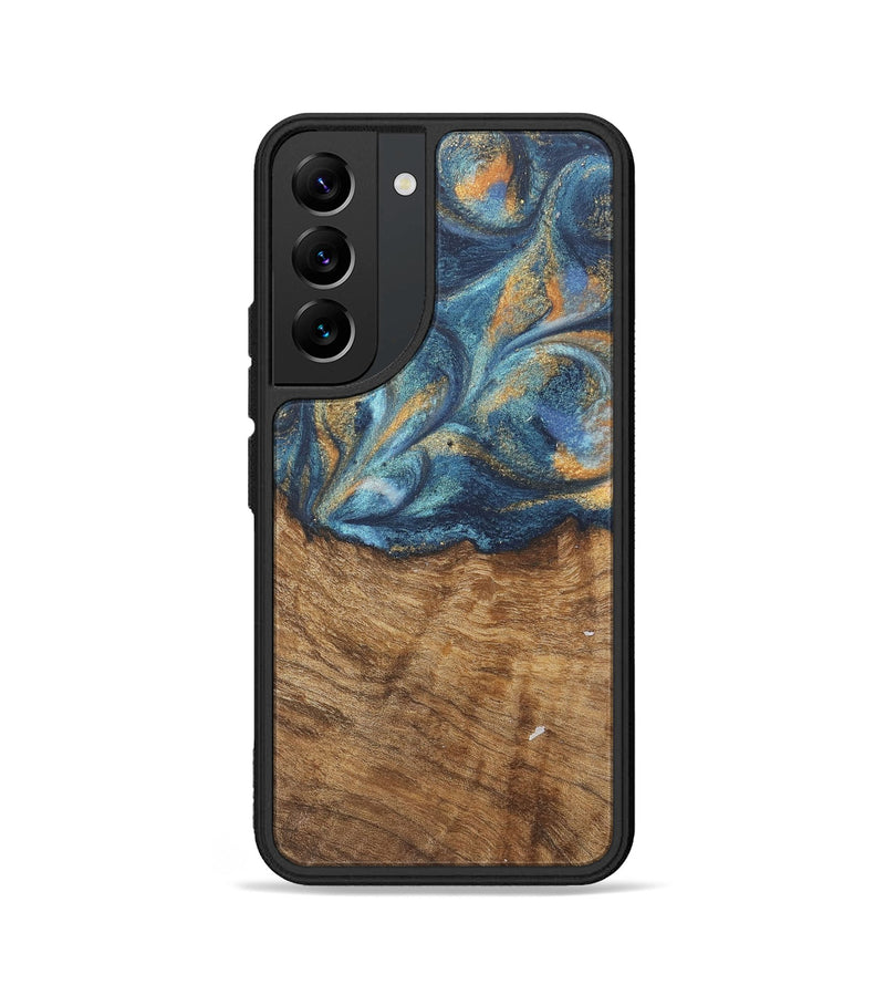 Galaxy S22 Wood Phone Case - Blondell (Teal & Gold, 727093)