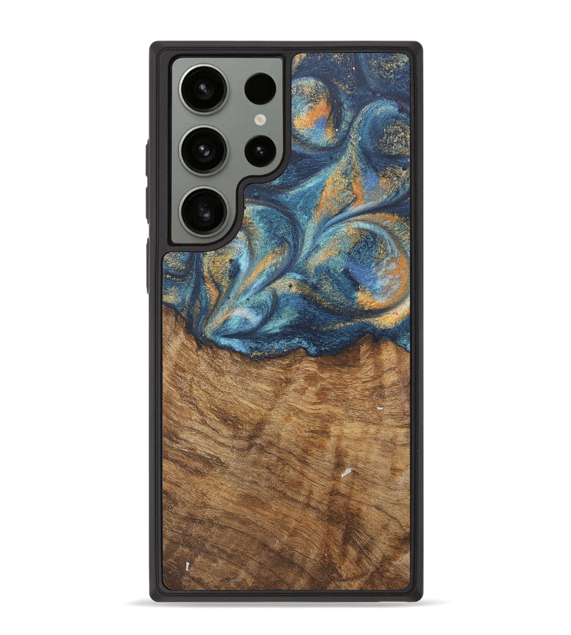 Galaxy S23 Ultra Wood Phone Case - Blondell (Teal & Gold, 727093)