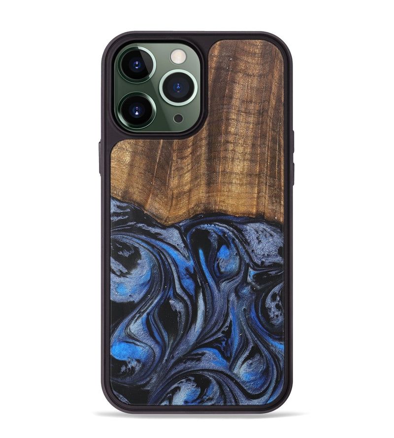 iPhone 13 Pro Max Wood Phone Case - Alwin (Blue, 727097)