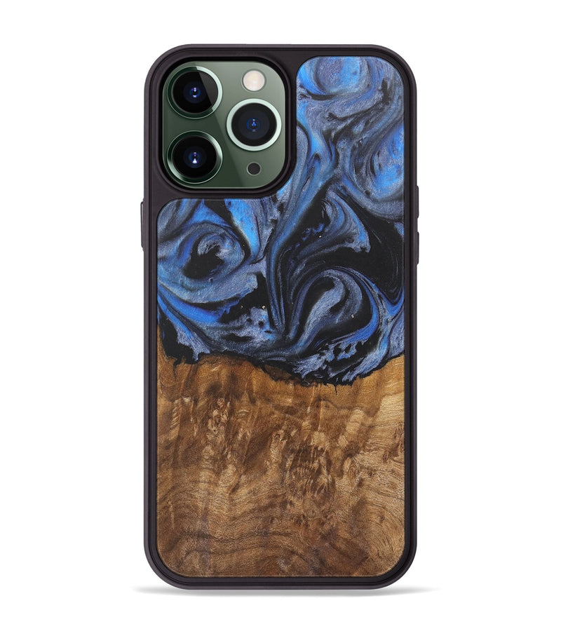 iPhone 13 Pro Max Wood Phone Case - Marcelia (Blue, 727102)