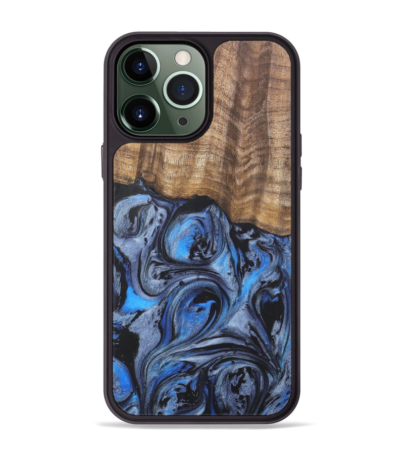 iPhone 13 Pro Max Wood Phone Case - Mercedes (Blue, 727105)