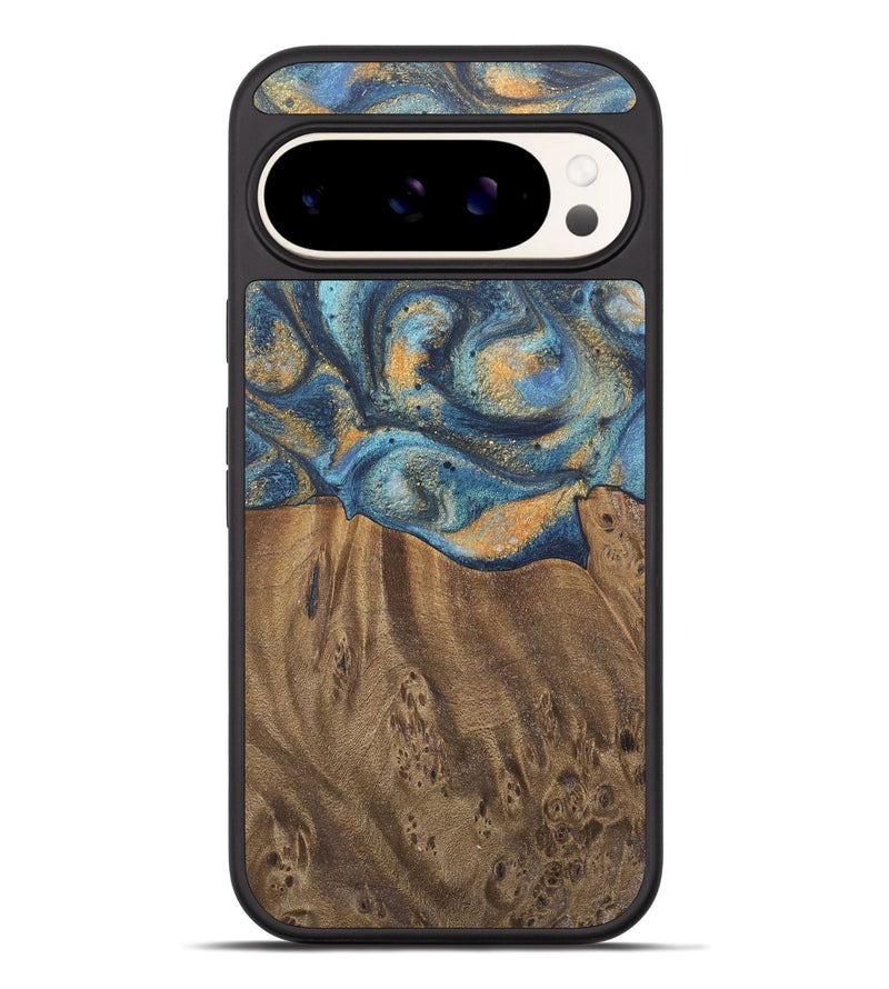 Pixel 9 Pro XL Wood Phone Case - Kishore (Teal & Gold, 727115)