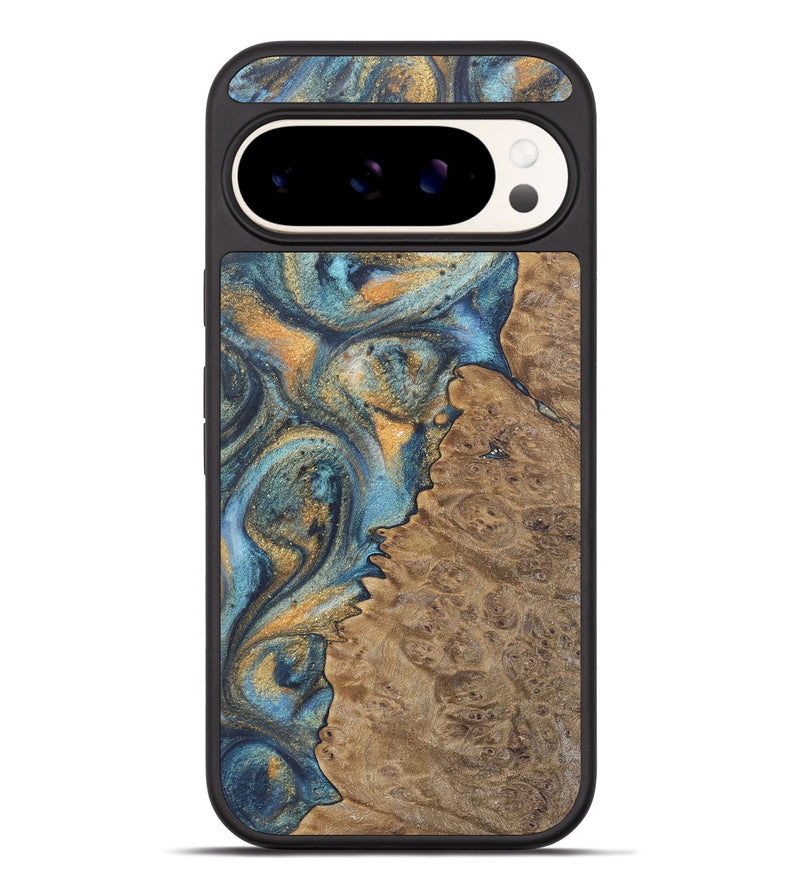 Pixel 9 Pro XL Wood Phone Case - Kwok (Teal & Gold, 727116)