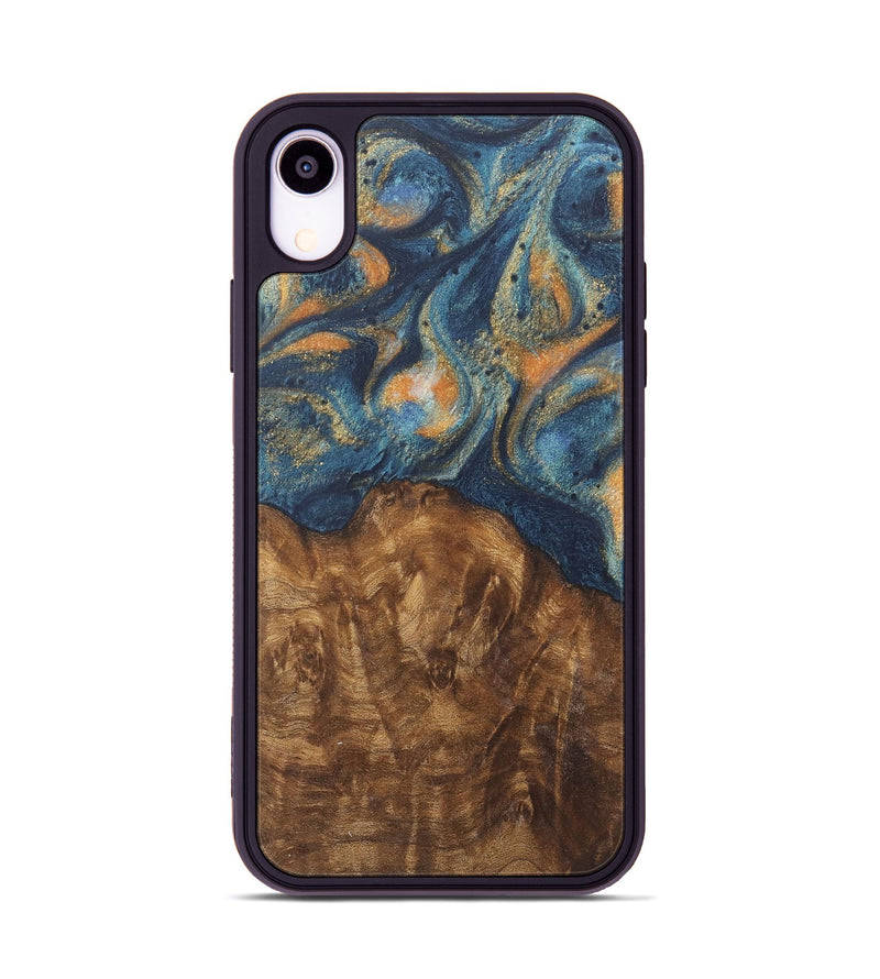 iPhone Xr Wood Phone Case - Shawnee (Teal & Gold, 727117)