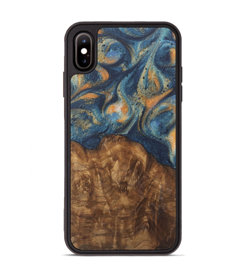 iPhone Xs Max Wood Phone Case - Shawnee (Teal & Gold, 727117)