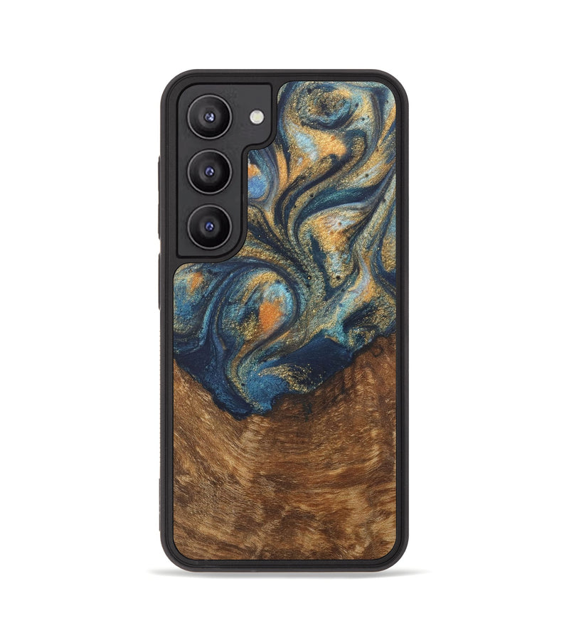 Galaxy S23 Wood Phone Case - Johnathan (Teal & Gold, 727118)