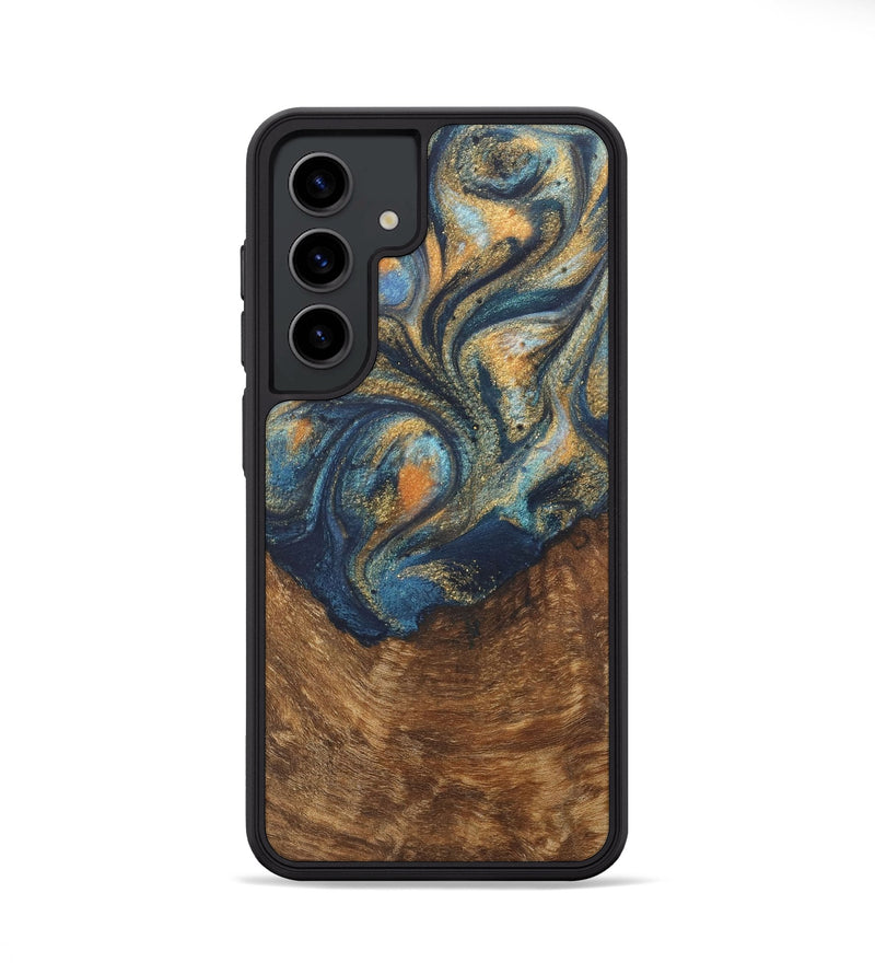 Galaxy S24 Wood Phone Case - Johnathan (Teal & Gold, 727118)