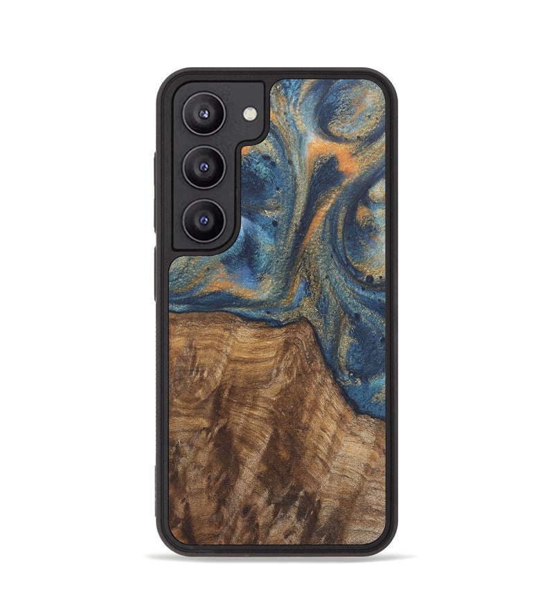 Galaxy S23 Wood Phone Case - Bryn (Teal & Gold, 727122)