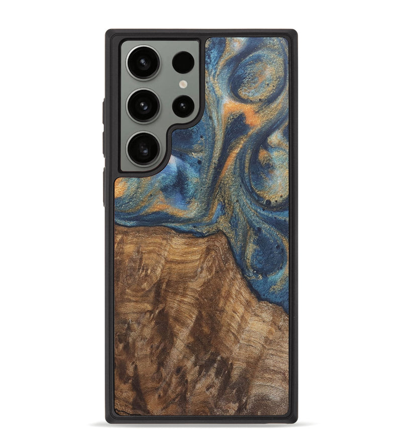 Galaxy S23 Ultra Wood Phone Case - Bryn (Teal & Gold, 727122)