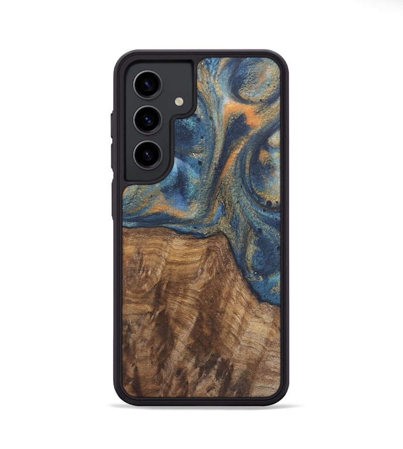 Galaxy S24 Wood Phone Case - Bryn (Teal & Gold, 727122)