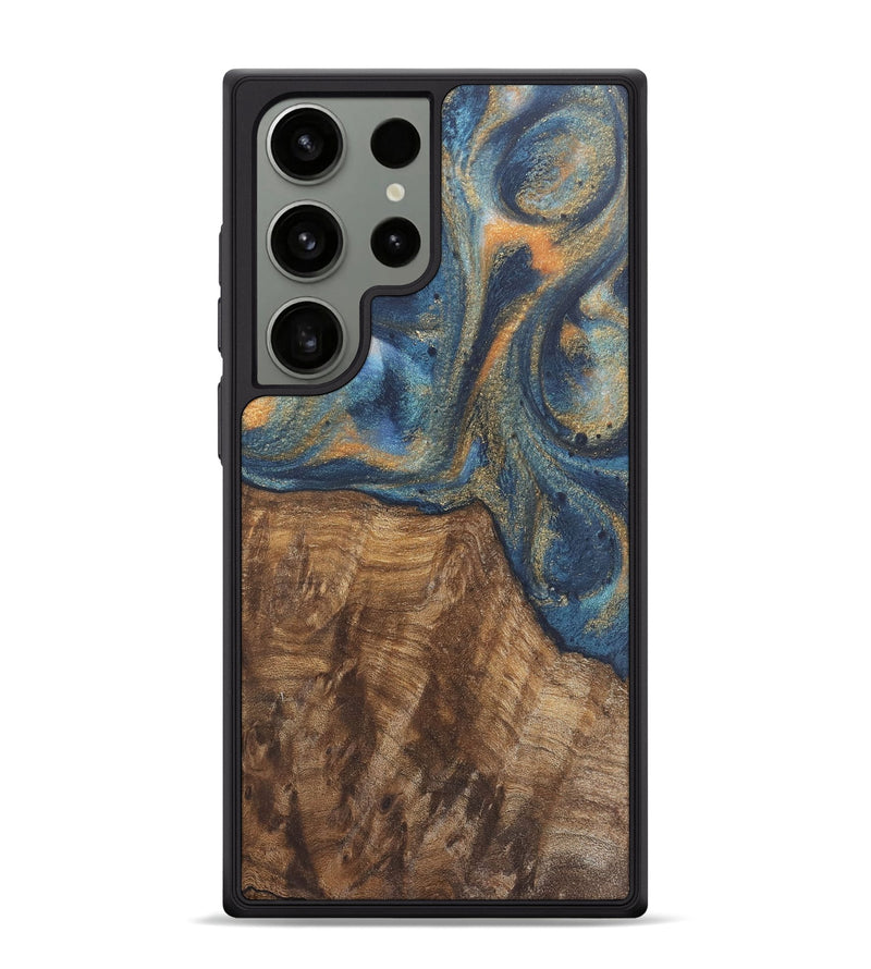 Galaxy S24 Ultra Wood Phone Case - Bryn (Teal & Gold, 727122)