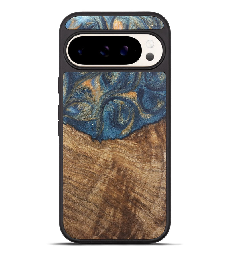 Pixel 9 Pro XL Wood Phone Case - Jaynie (Teal & Gold, 727123)