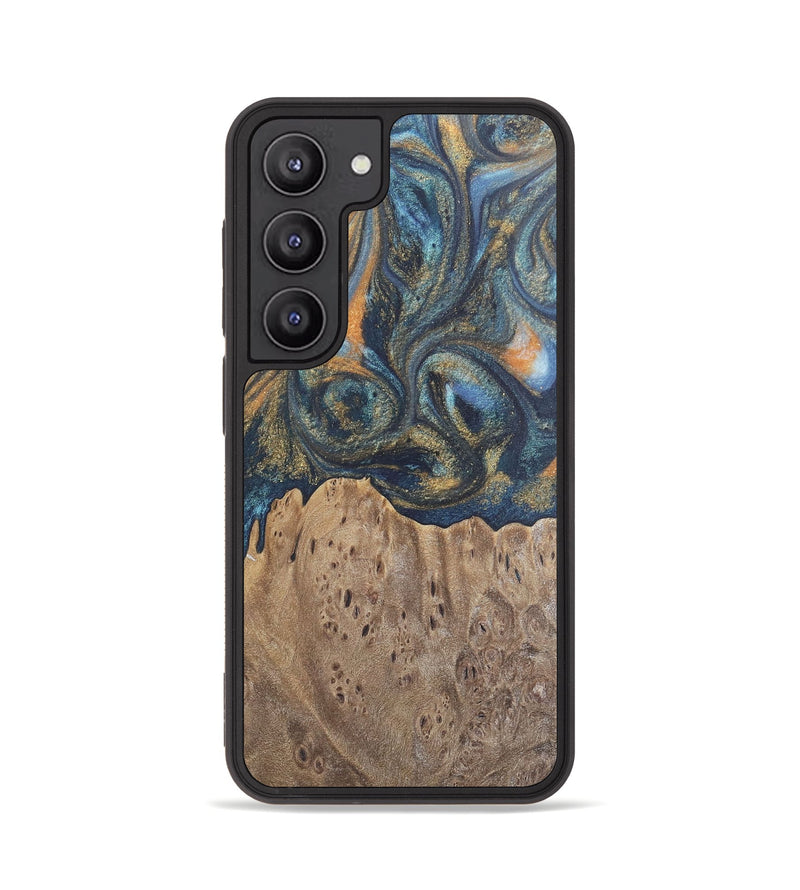 Galaxy S23 Wood Phone Case - Jaylen (Teal & Gold, 727126)