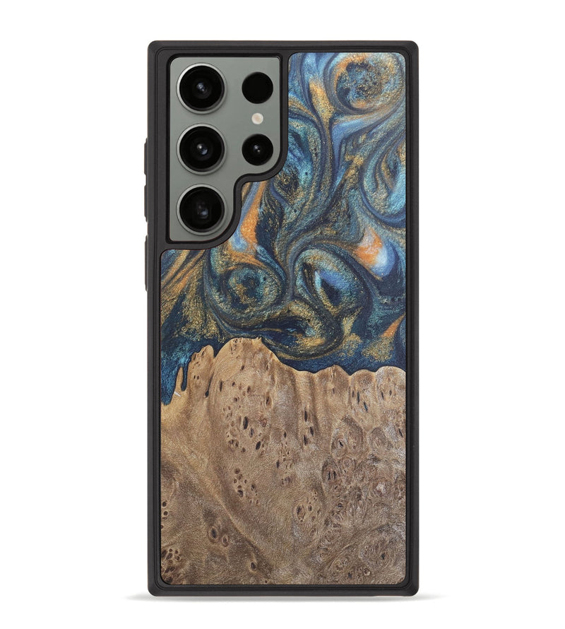 Galaxy S23 Ultra Wood Phone Case - Jaylen (Teal & Gold, 727126)