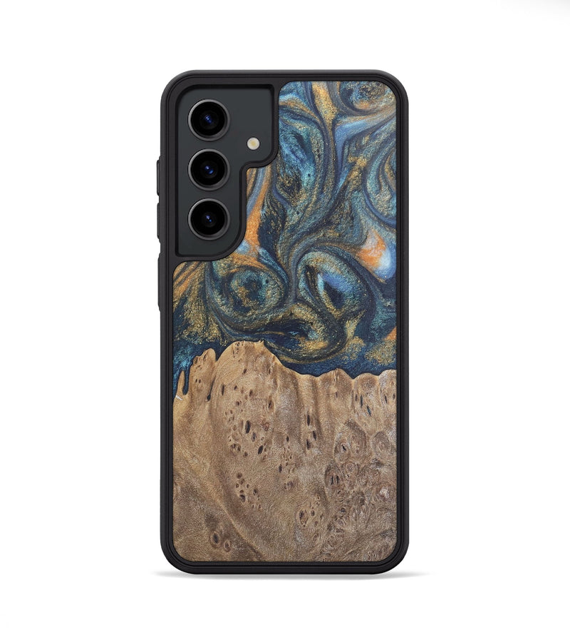 Galaxy S24 Wood Phone Case - Jaylen (Teal & Gold, 727126)