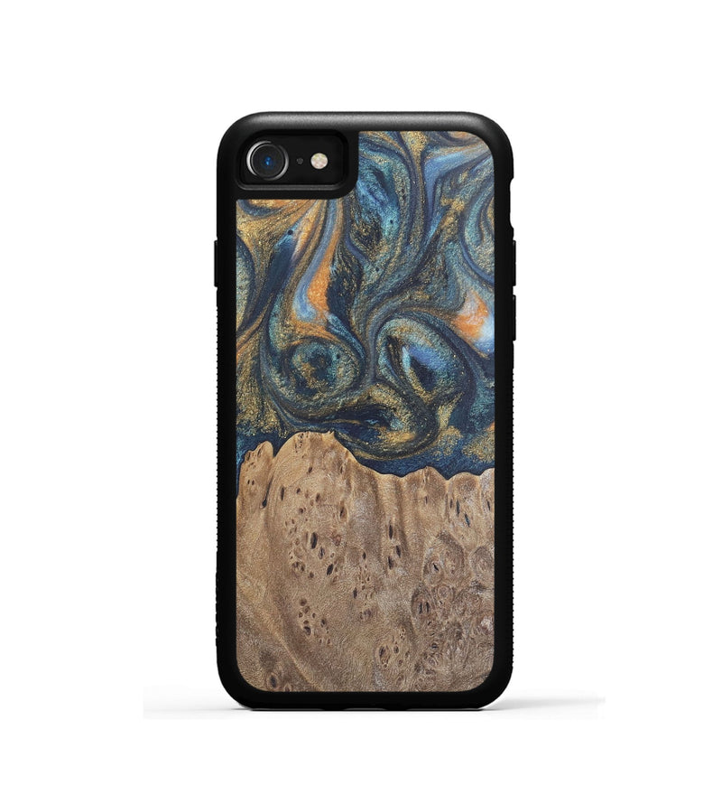 iPhone SE Wood Phone Case - Jaylen (Teal & Gold, 727126)