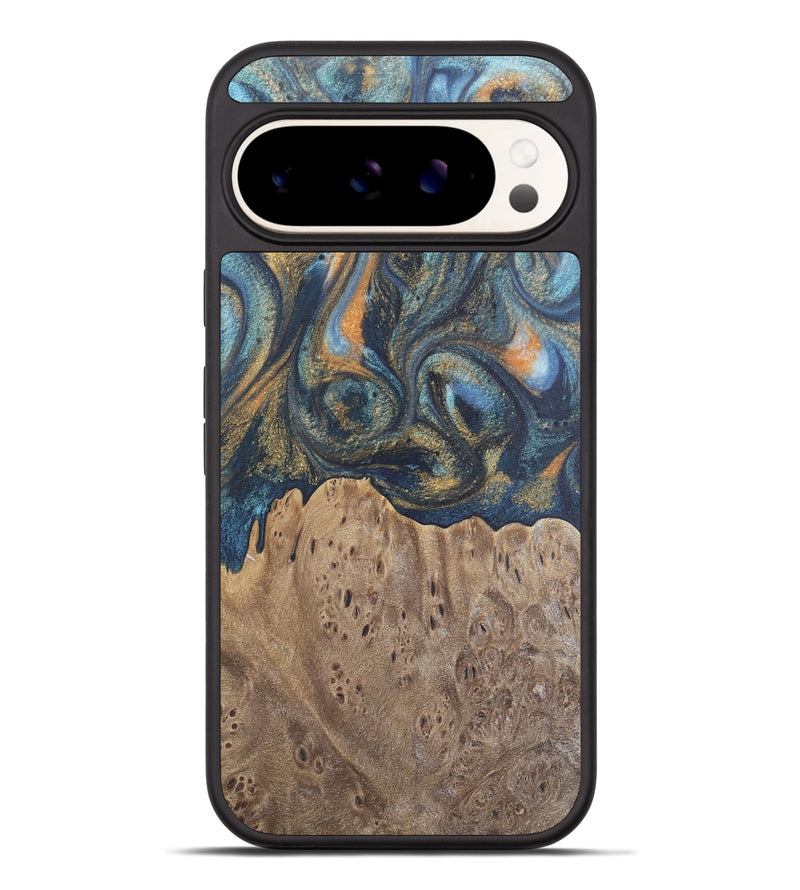 Pixel 9 Pro XL Wood Phone Case - Jaylen (Teal & Gold, 727126)