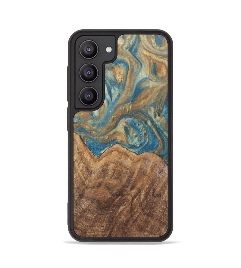 Galaxy S23 Wood Phone Case - Mallorie (Teal & Gold, 727144)