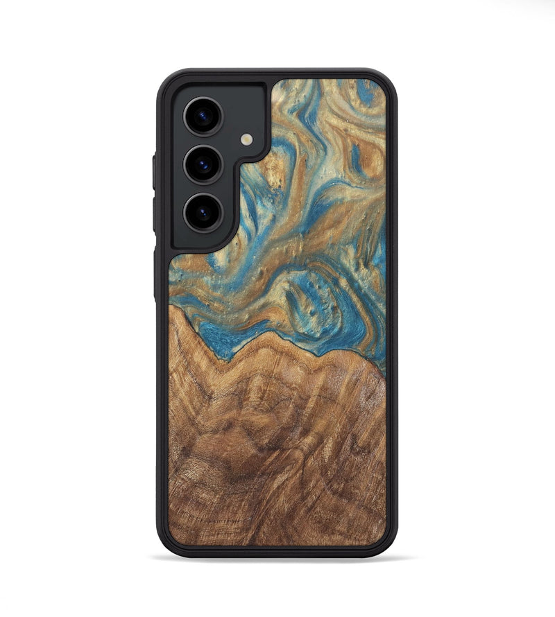 Galaxy S24 Wood Phone Case - Mallorie (Teal & Gold, 727144)