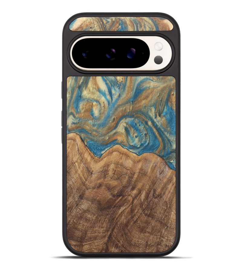 Pixel 9 Pro XL Wood Phone Case - Mallorie (Teal & Gold, 727144)