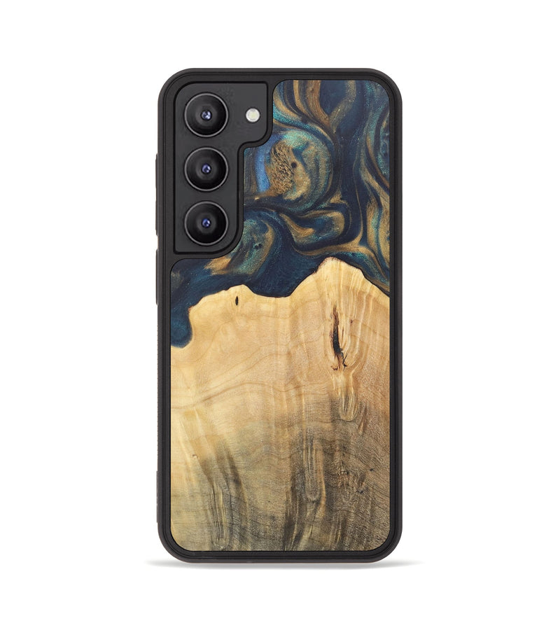 Galaxy S23 Wood Phone Case - Doortje (Teal & Gold, 727147)