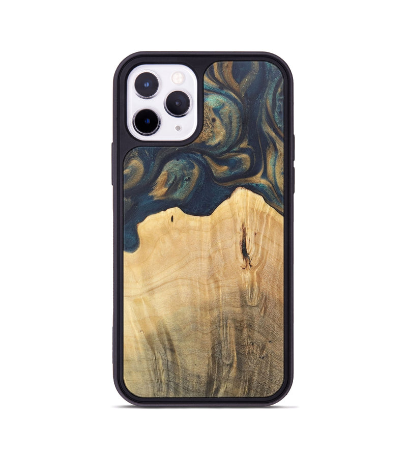 iPhone 11 Pro Wood Phone Case - Doortje (Teal & Gold, 727147)