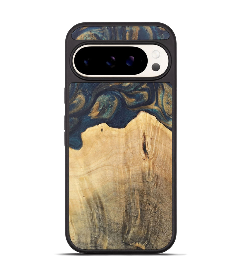 Pixel 9 Wood Phone Case - Doortje (Teal & Gold, 727147)