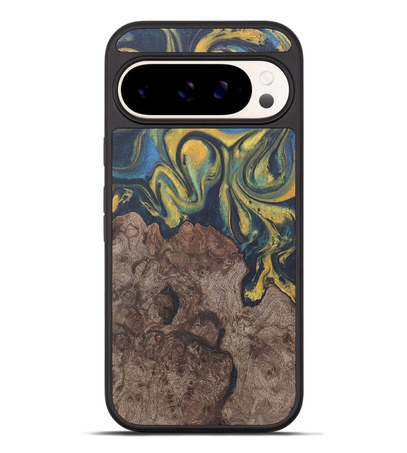 Pixel 9 Pro XL Wood Phone Case - Lavonne (Teal & Gold, 727149)