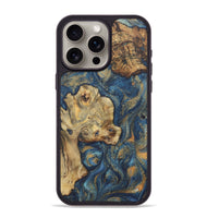 iPhone 15 Pro Max Wood Phone Case - Engracia (Teal & Gold, 727156)