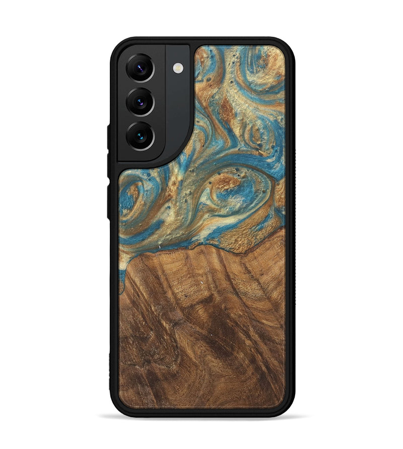 Galaxy S22 Plus Wood Phone Case - Andriana (Teal & Gold, 727158)