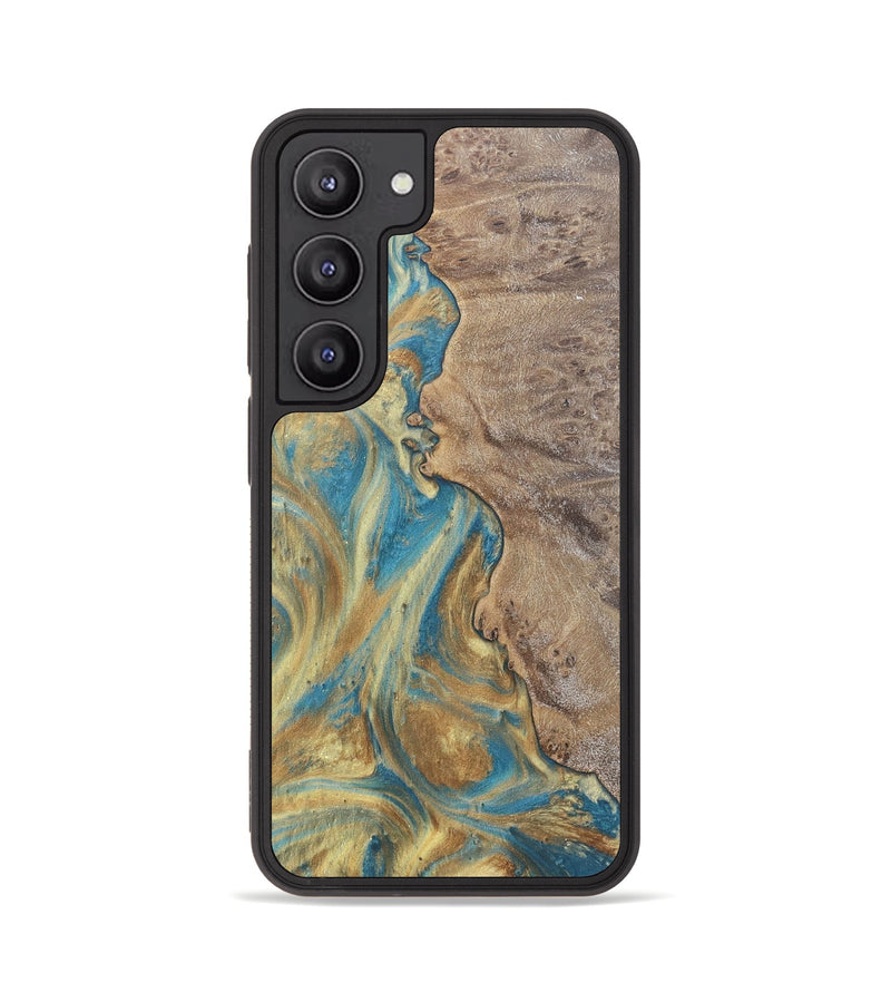 Galaxy S23 Wood Phone Case - Sileas (Teal & Gold, 727168)