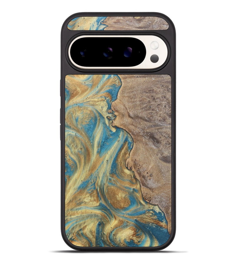 Pixel 9 Pro XL Wood Phone Case - Sileas (Teal & Gold, 727168)